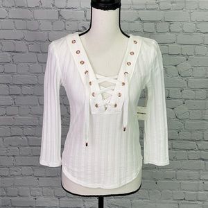NWT Free People White Light Knit Top Size Small
